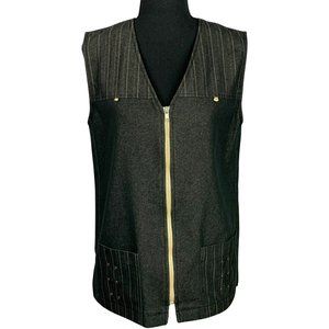 VINTAGE 90s Dark Gray Zippered Vest